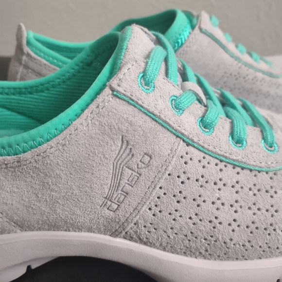 Dansko Elise Women's Comfort Walking Shoes Grey Suede Teal Size 38 US 7.5-8 - Picture 7 of 12